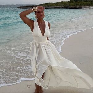 Andrea Iyamah Rexi Maxi Dress in Limestone